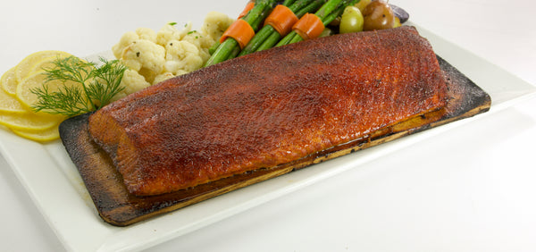 Cedar Planked Salmon with Hickory Maple sauce, 4 x 32 oz planks (8 lbs)